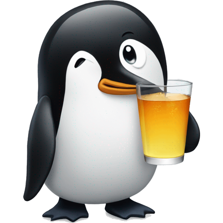 Penguin having a drink emoji