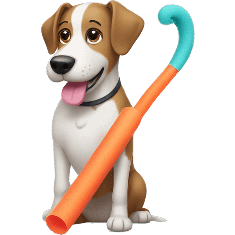 dog with a pool noodle emoji