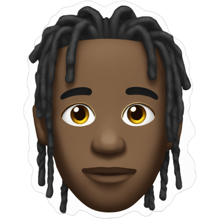 Travis Scott with dreads emoji