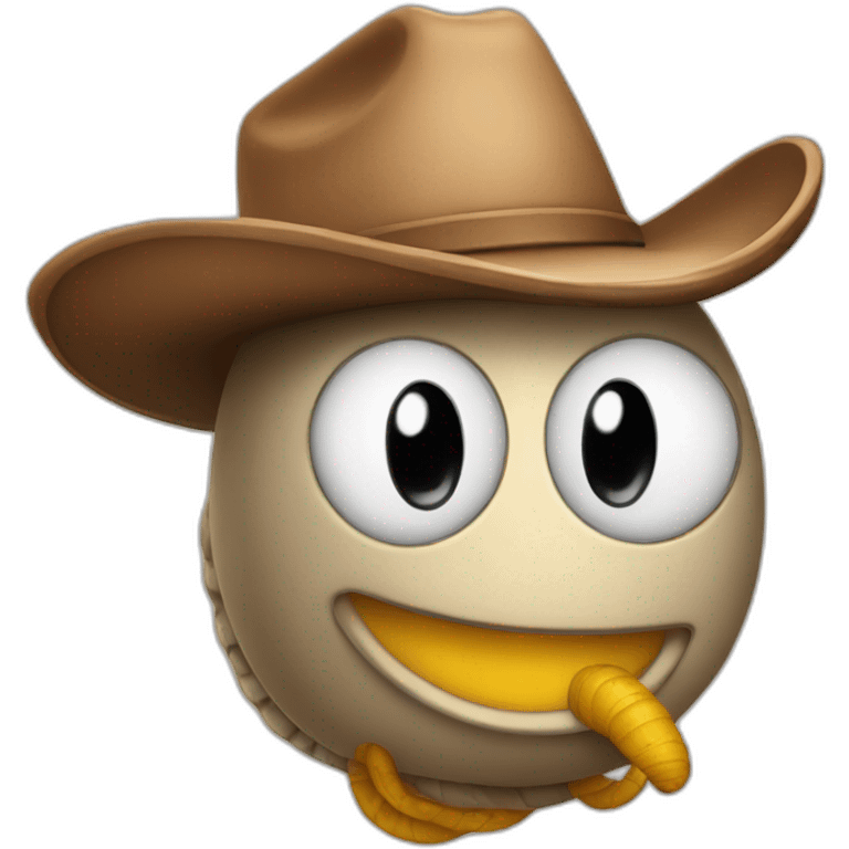 a worm wearing a cowboy hat emoji