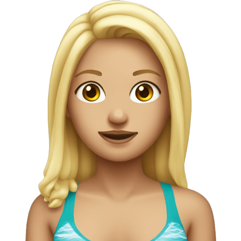 blonde girl in swimsuit emoji