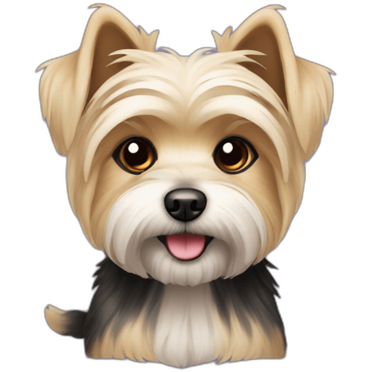 cute morkie dog with dark fur emoji