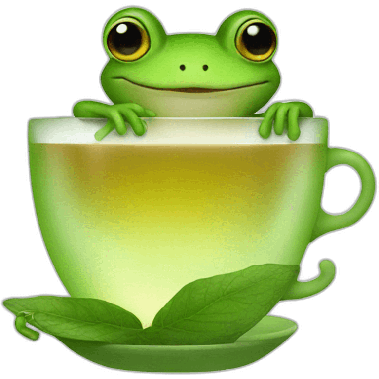 frog drink tea emoji