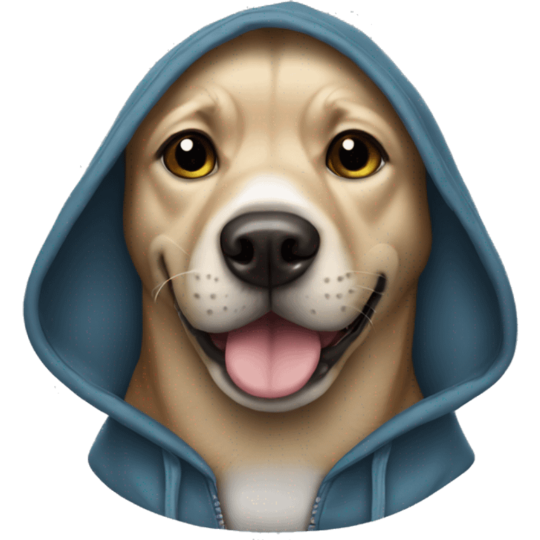 Dog wearing hoodie emoji