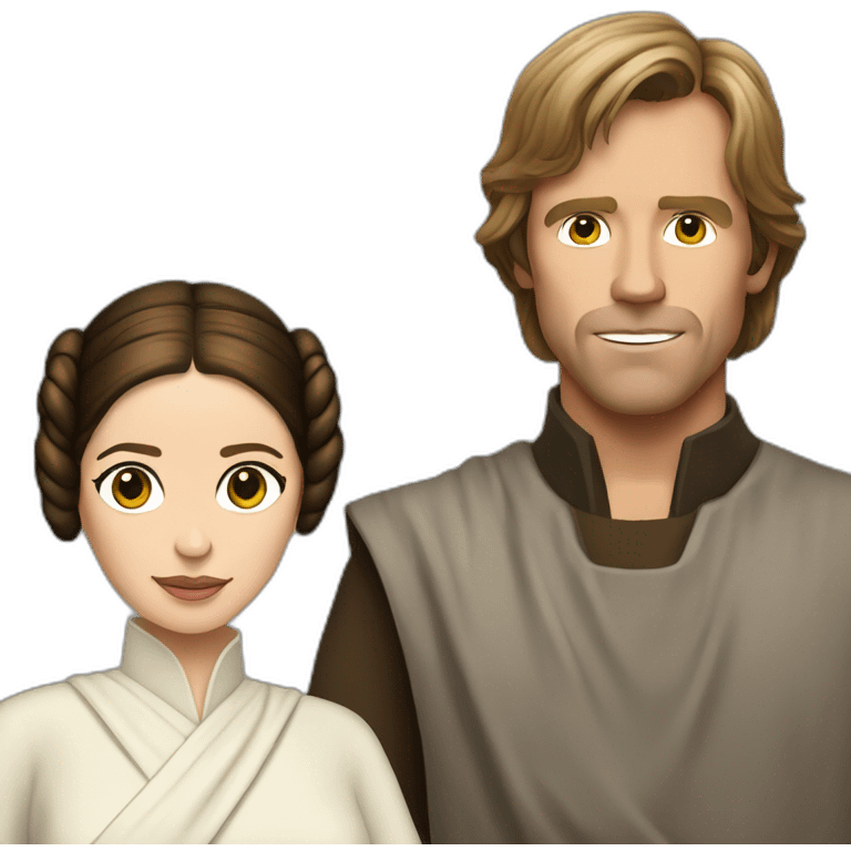 luke skywalker meets princess leia emoji