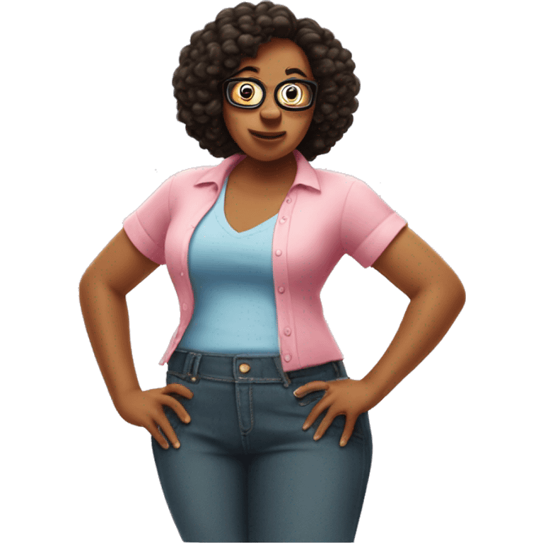 rasputia from the movie norbit standing with her hands on her hips in a sassy way emoji