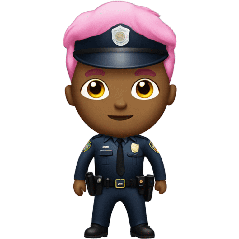 brown cop with pink hair emoji