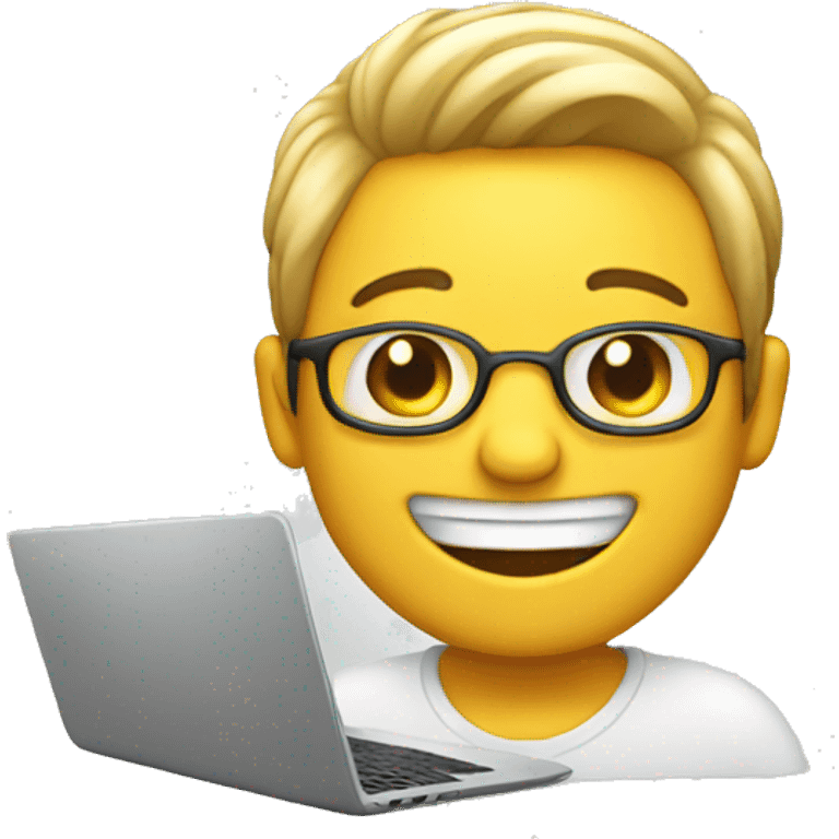 happy person sitting with laptop emoji