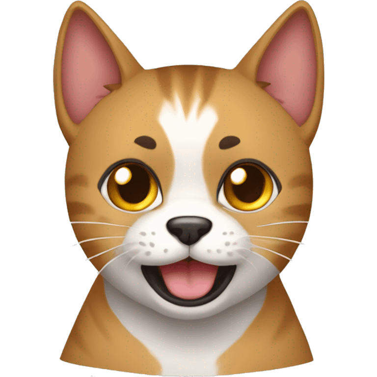 Gato con cara de perro y q se esté preguntando estás tonto emoji