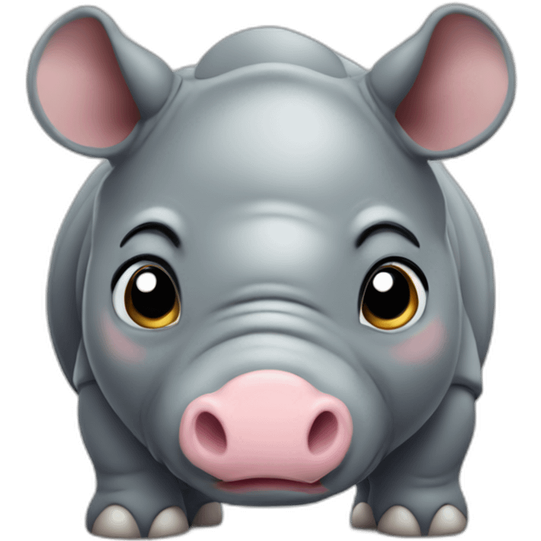 Cute little chubby Rhino emoji