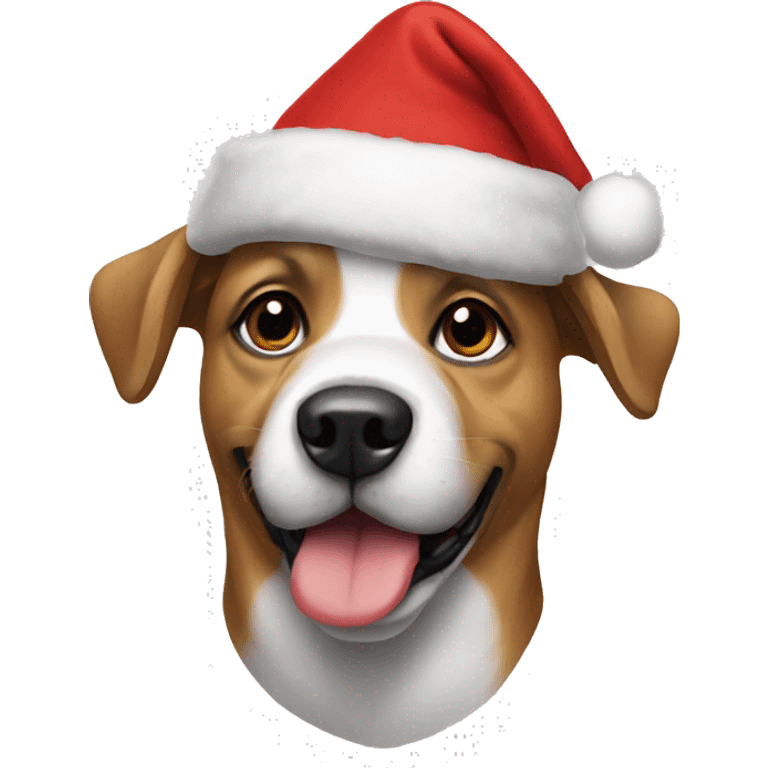 Dogs with a Christmas hat emoji