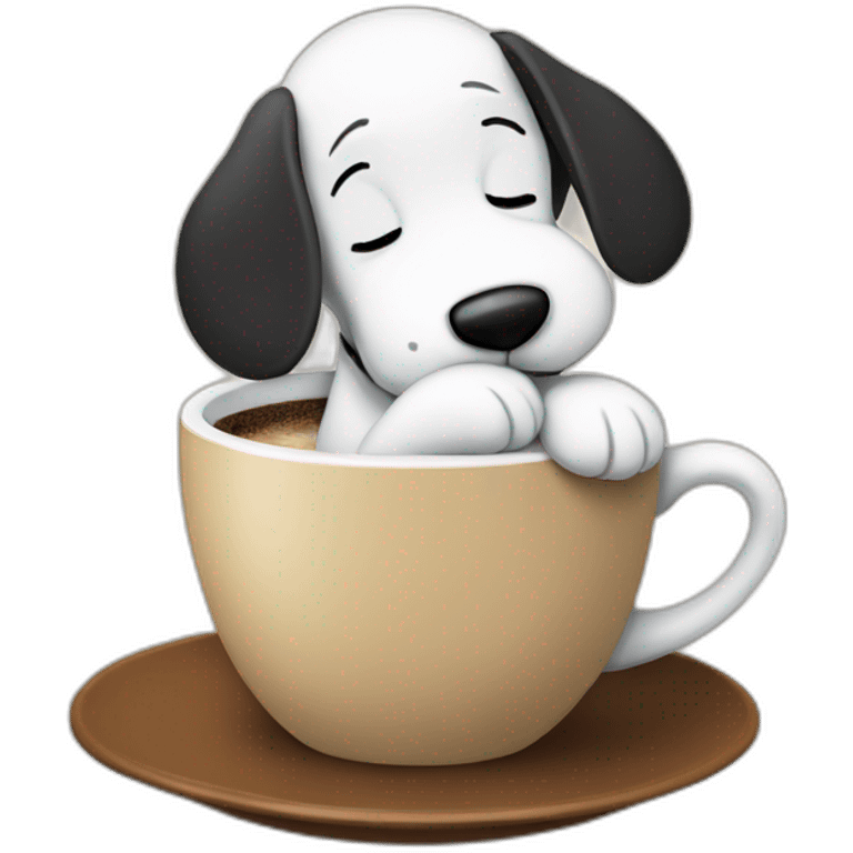 Snoopy drinking coffee emoji