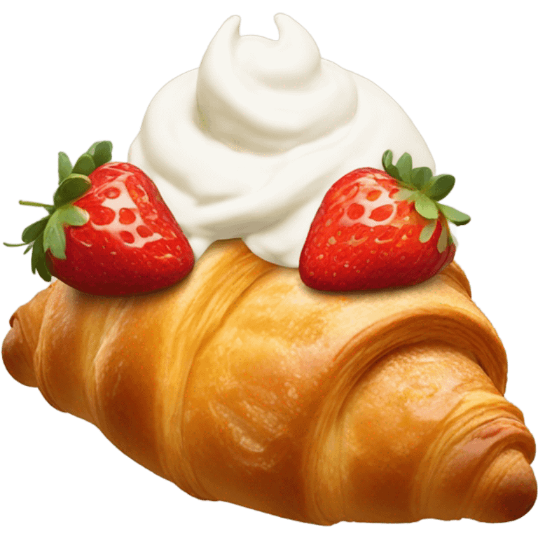 croissant with strawberries and cream emoji