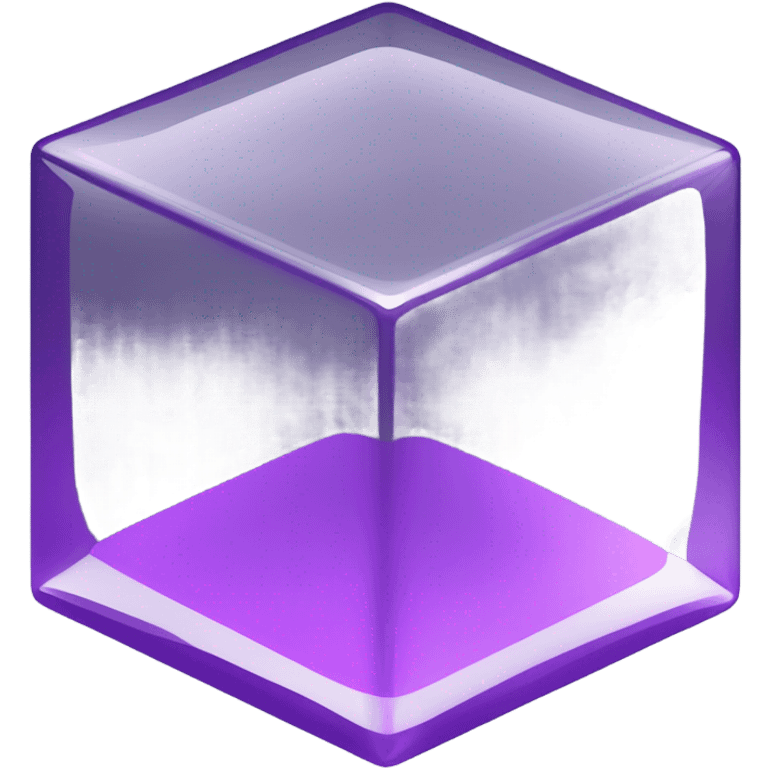 glass cube and purple filled cube inside the first one isometric view emoji