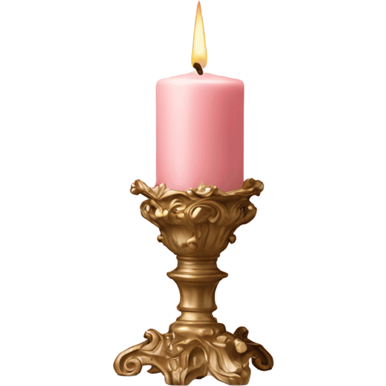 vintage rococo light pink candle emoji