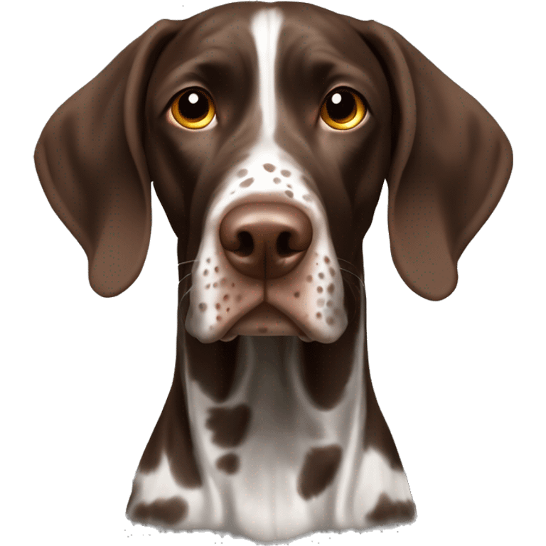 brown gsp dog French Pointer, dark brown roan with eyes, no white spots emoji