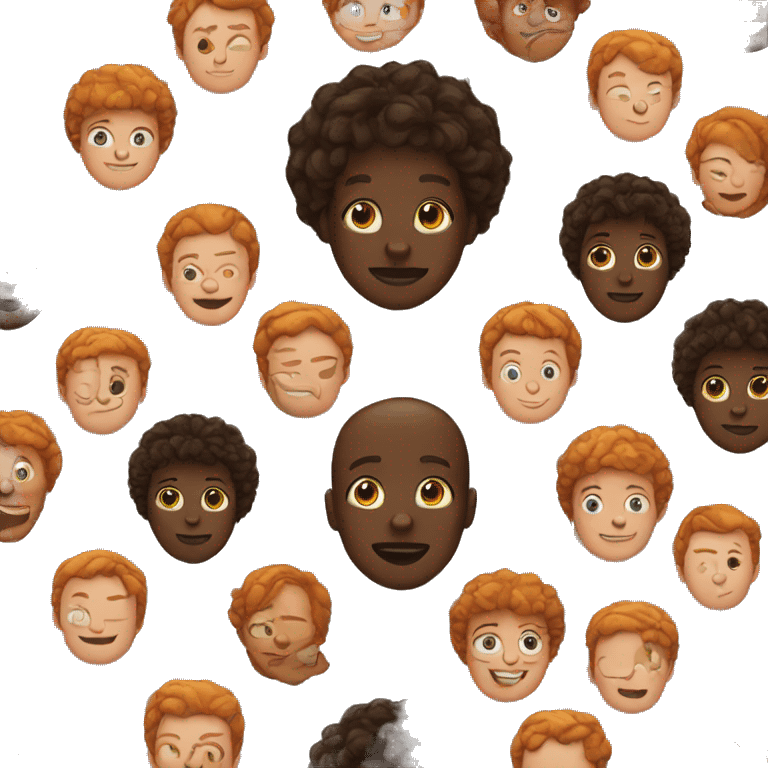 Black girl ginger boy emoji