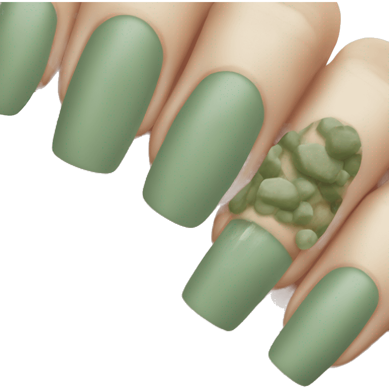 Sage green nails emoji