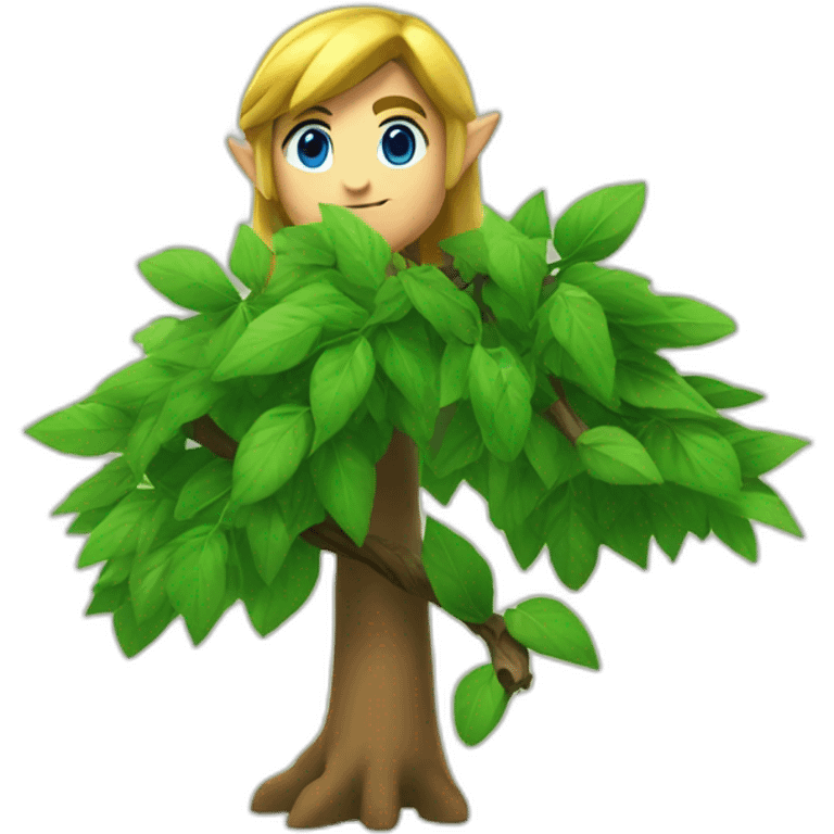 Link (Zelda, Nintendo) holding a tree branch emoji