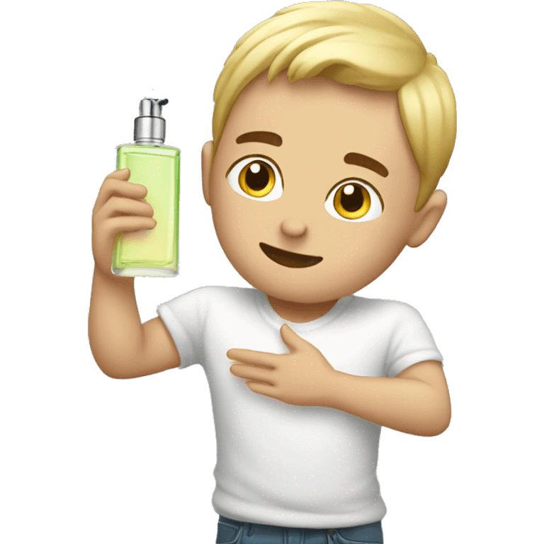 Cute white Gay Boy spraying perfume  emoji