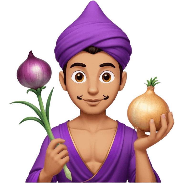 aladino holding a big onion violet  emoji