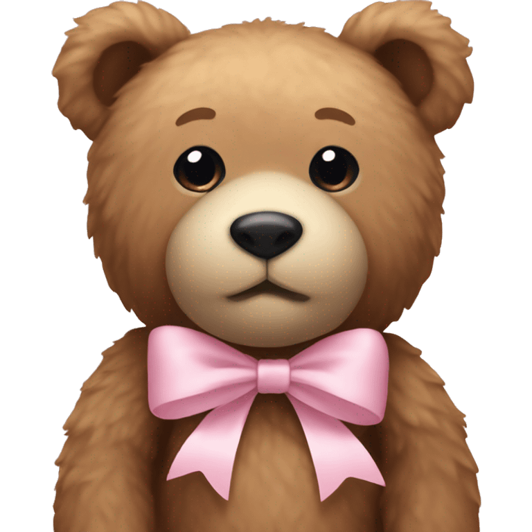 Teddy bear with light pink bow  emoji