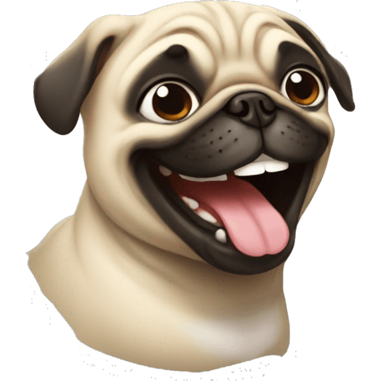 Pug laughing  emoji