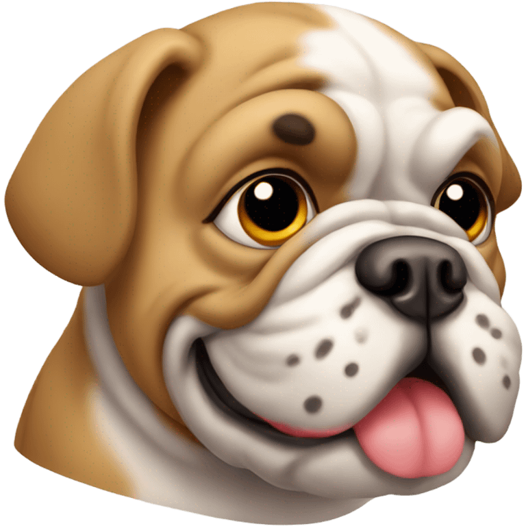 Cute bulldog sitting  emoji