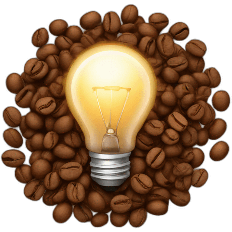 light bulb with coffee beans emoji