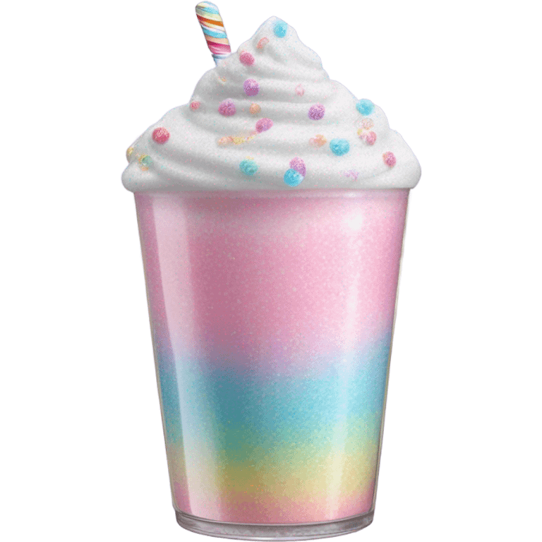 cotton candy milkshake with glitter  emoji