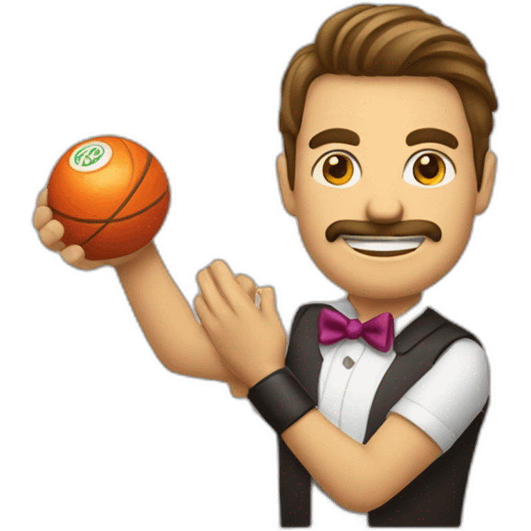 jugador de billar con taco de billar en la mano emoji