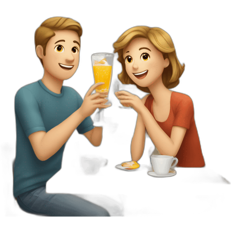 Café et un verre avec des amis emoji