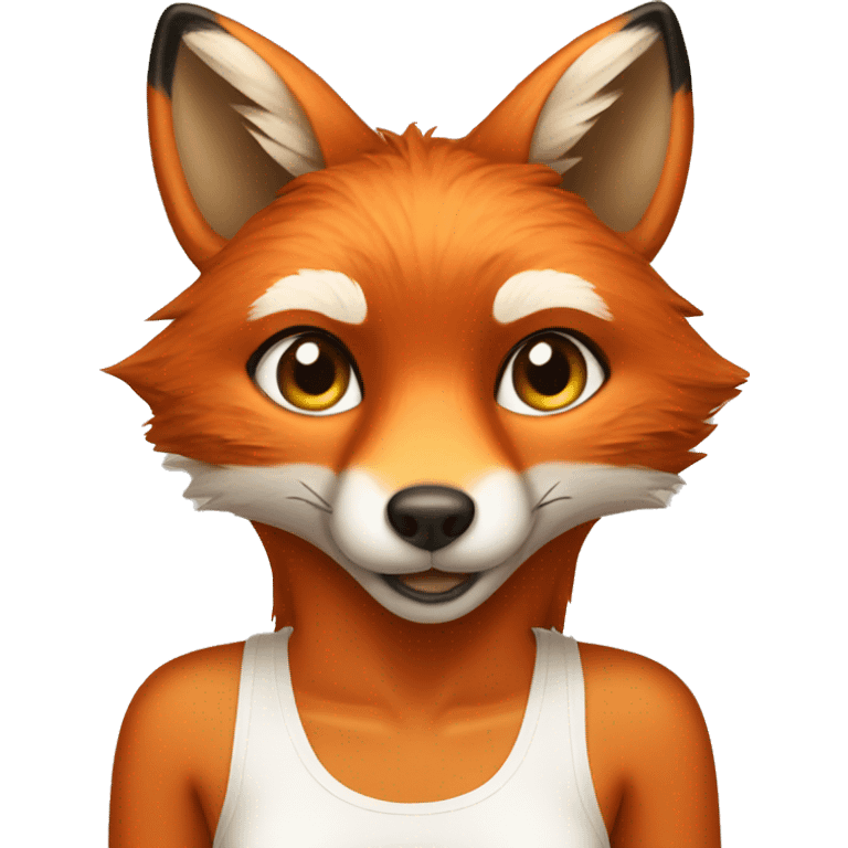 fox wearing crop top emoji