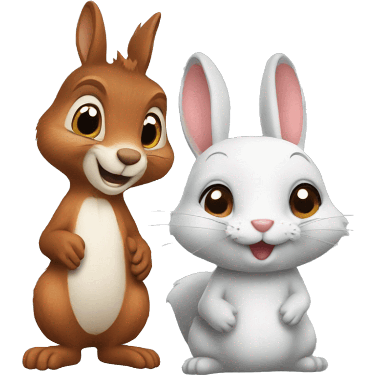 squirrel and rabbit  emoji