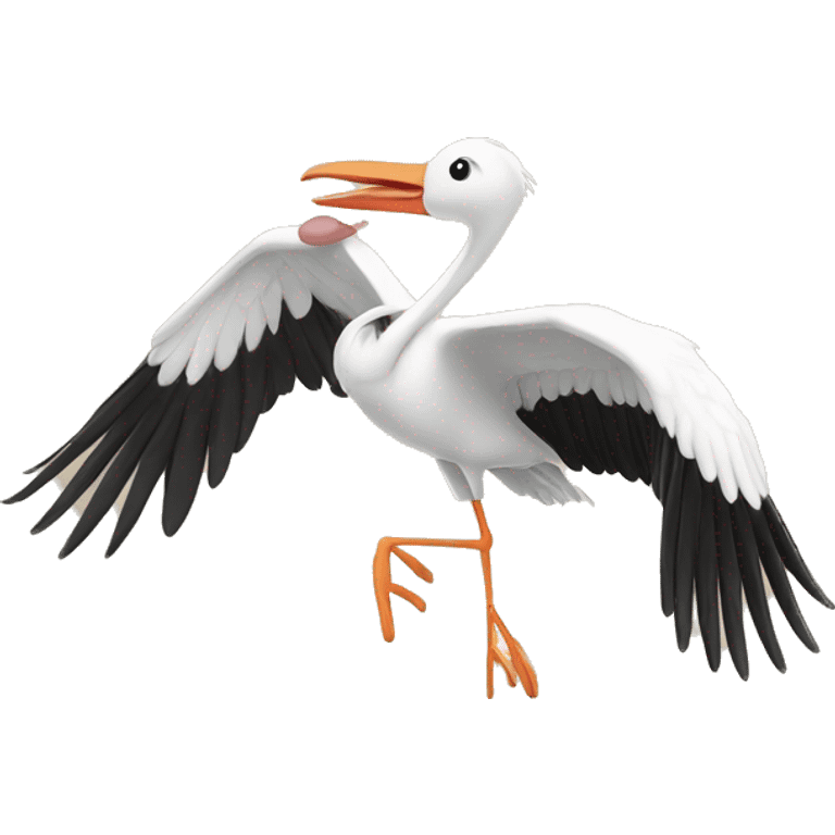 stork flying with baby  emoji