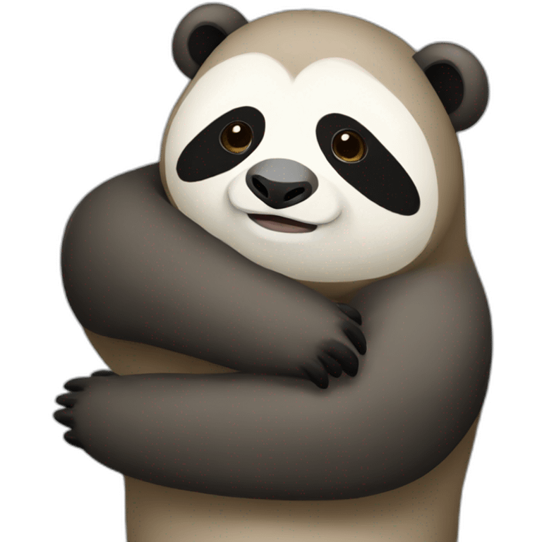 sloth hugging panda emoji