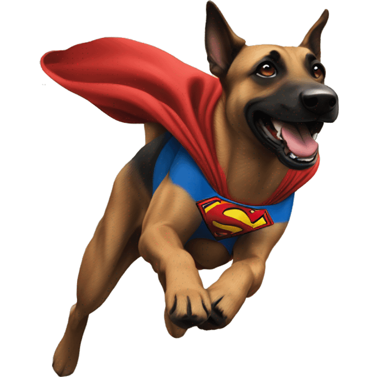  superman dog malinois flying emoji