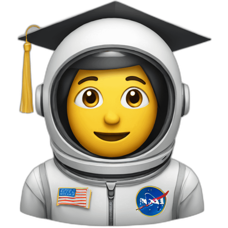 An astronaut with graduation hat emoji