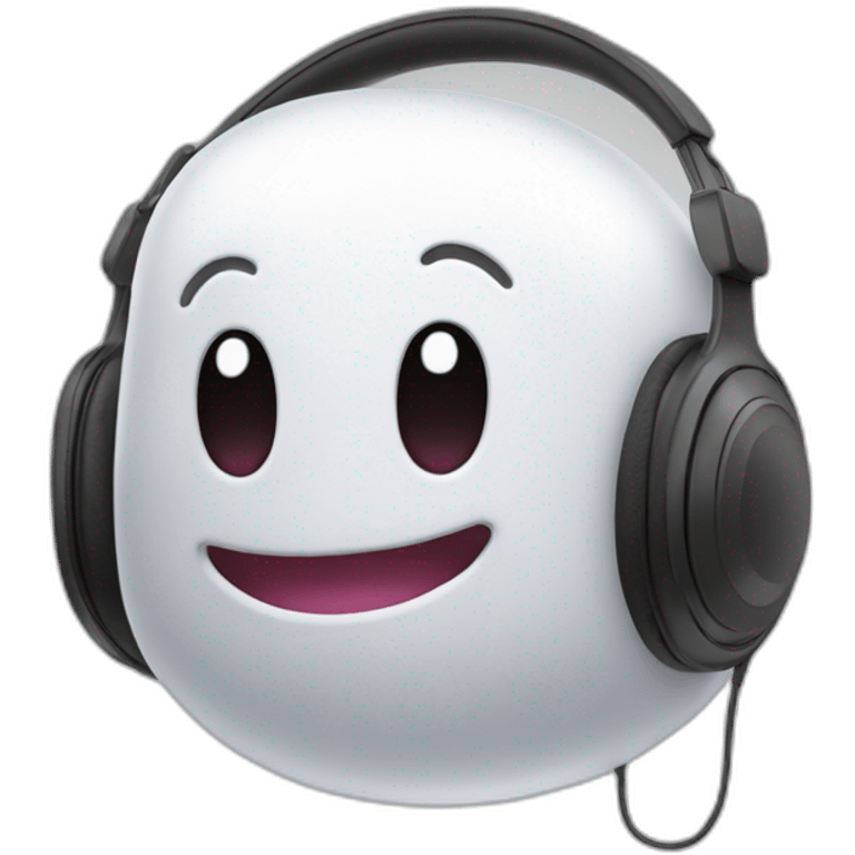 happy blob with wireless headphones emoji