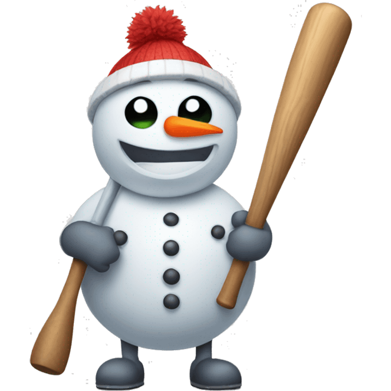 snowman with baseball bat emoji