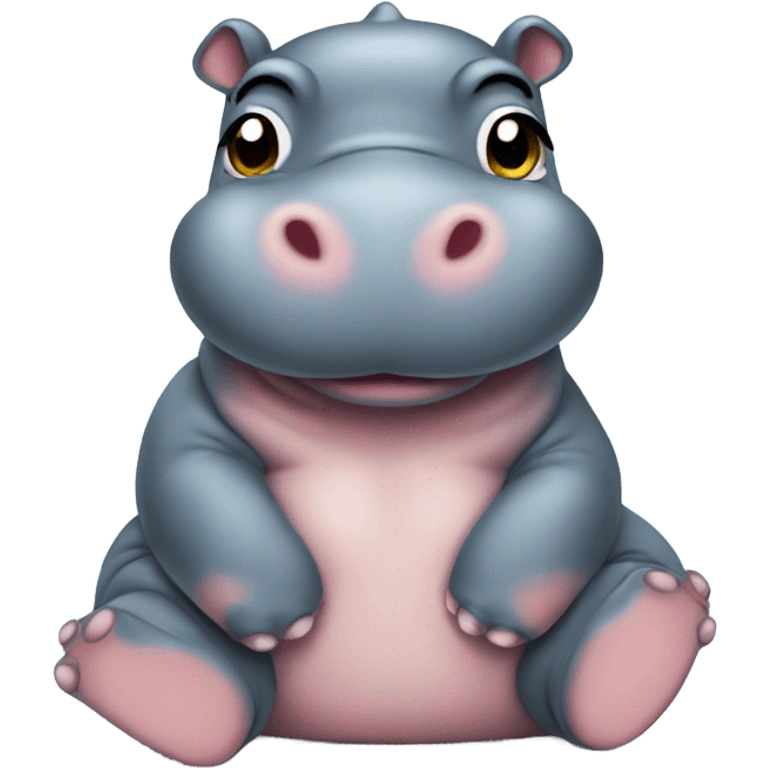 Baby hippo relaxing emoji