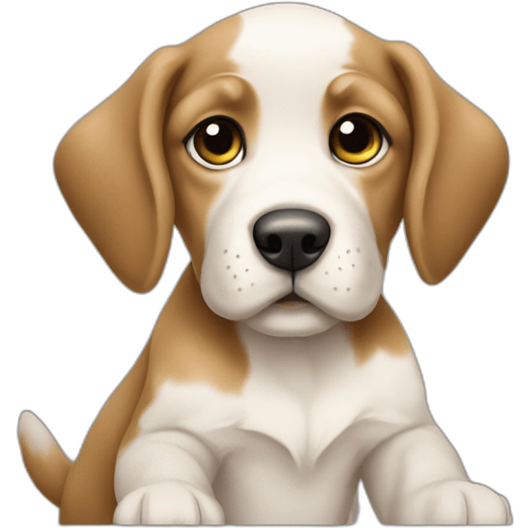 sitting puppy Braque D'Auvergne emoji