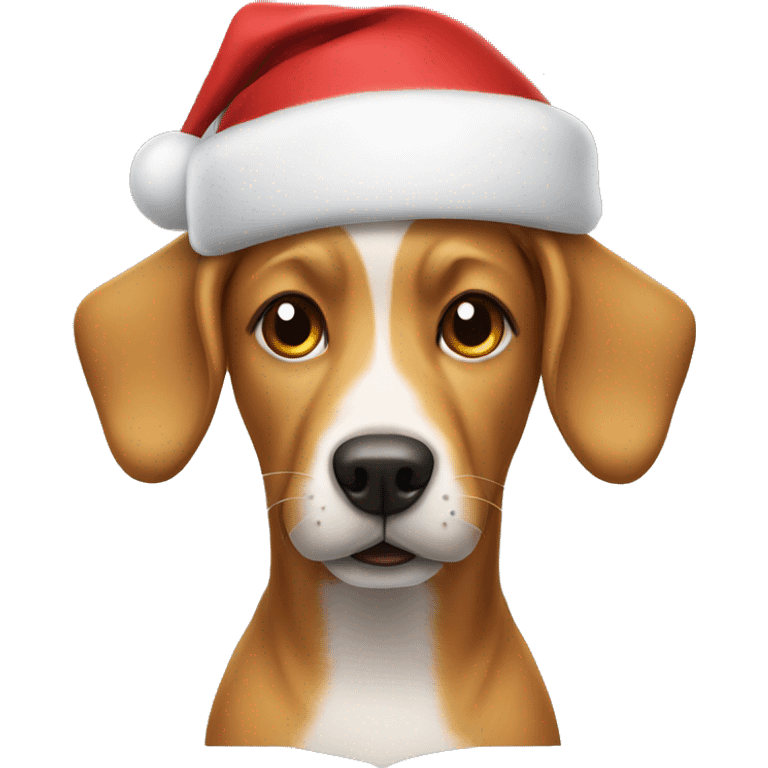 Dog wearing Santa hat emoji