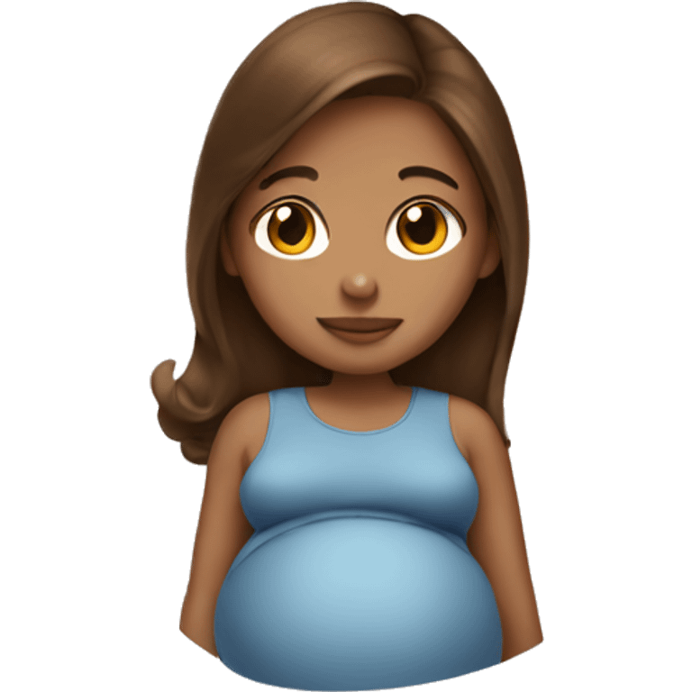 Brown hair girl pregnant  emoji