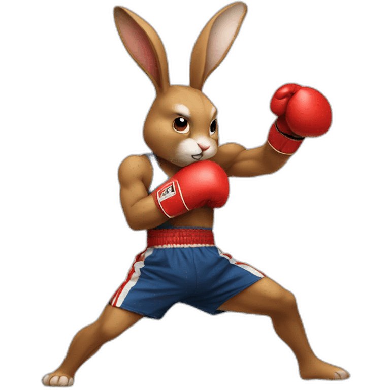 Rabbit boxing emoji