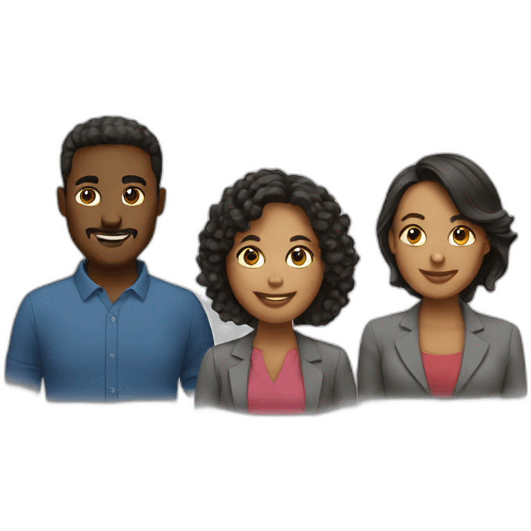 3 diverse coworkers emoji