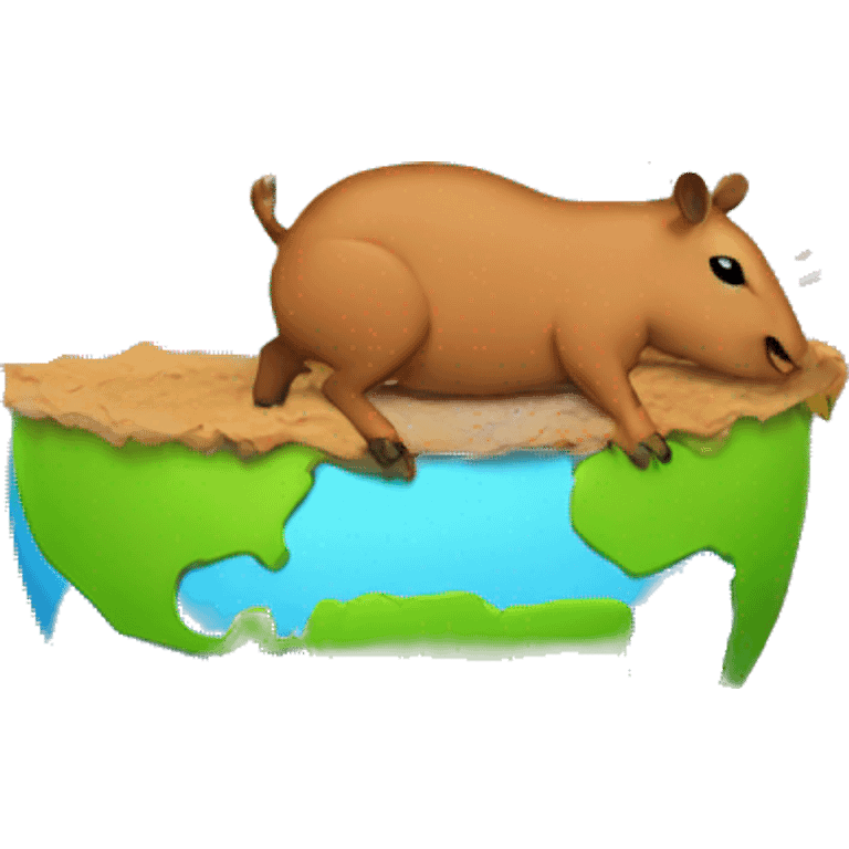 Earth being eaten by a capivara emoji