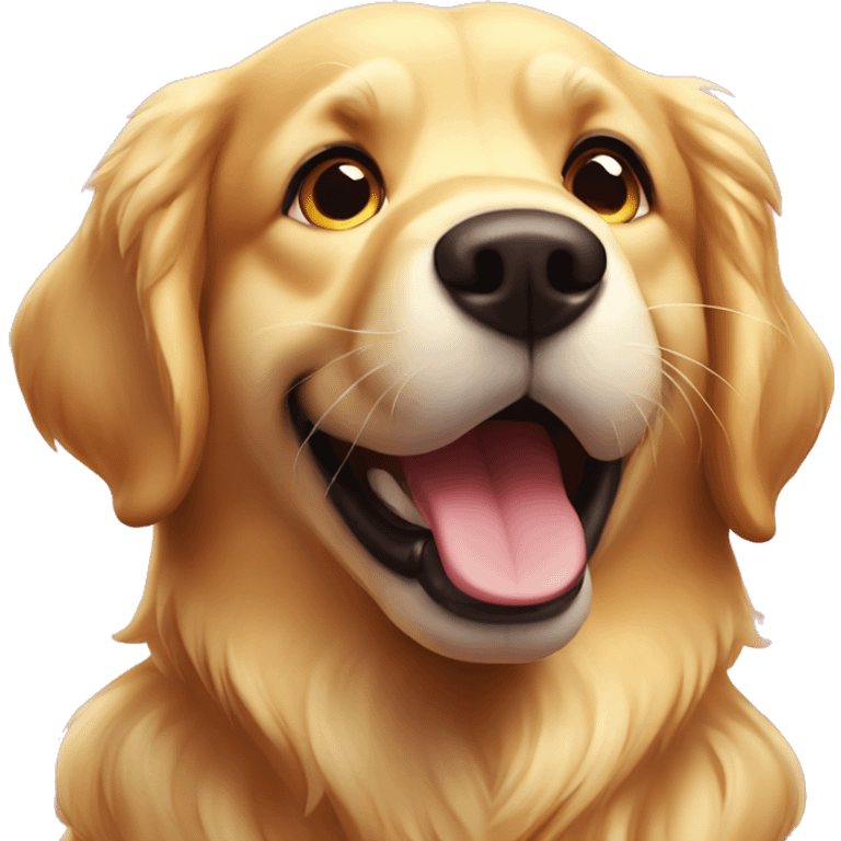 golden retriever in the amusement park emoji