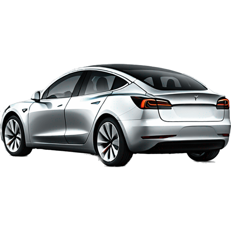 Emoji of Tesla model 3 in silver emoji