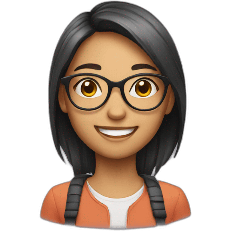 girl with smile and glasses emoji